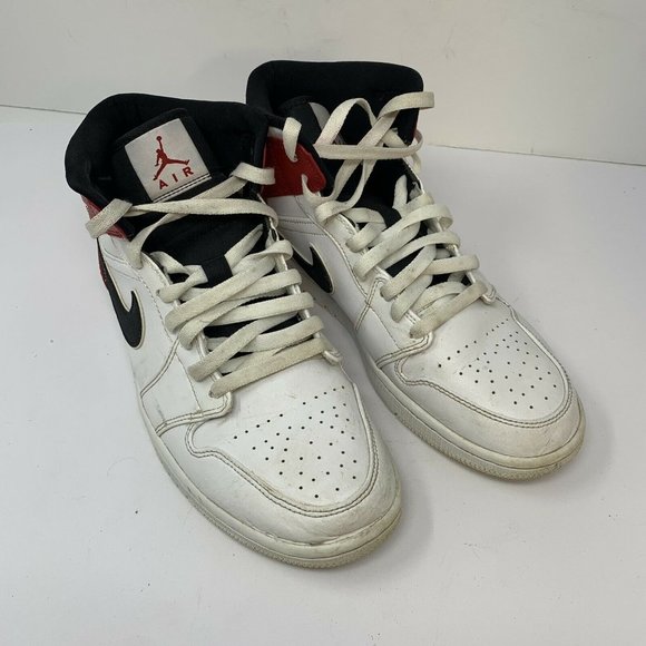 Nike Air Jordan 1 Mid White/Black/Gym Red - Picture 3 of 12
